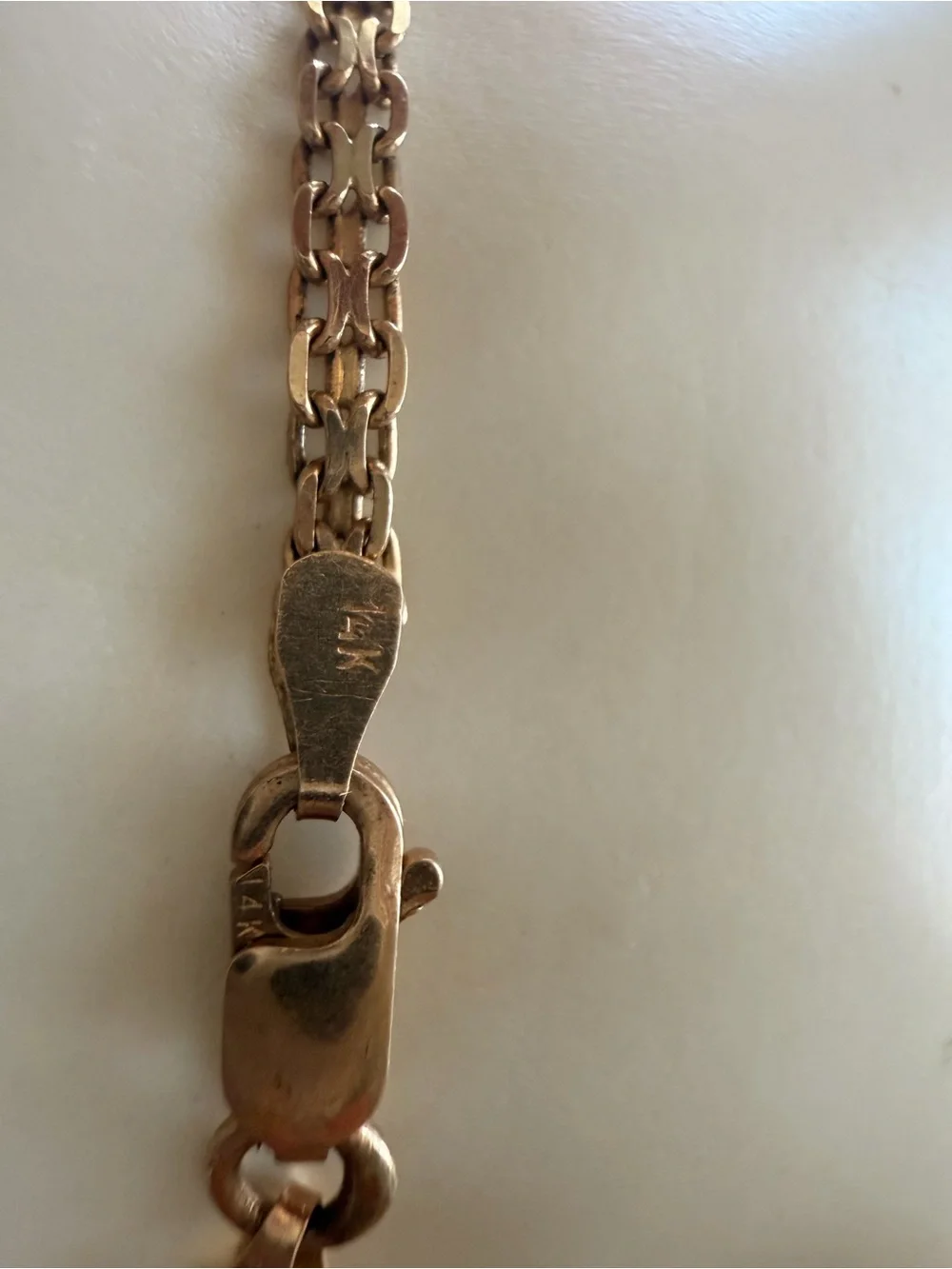 14K Gold Vintage Fancy Link chain, sapphire and diamond bracelet